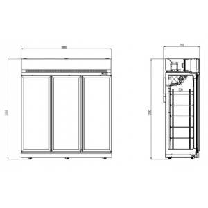 CONGÉLATEUR 3 PORTES EN VERRE NOIR INS-1530F BL CONGÉLATEUR 3 PORTES EN VERRE NOIR INS-1530F BL