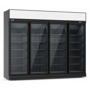 CONGÉLATEUR 4 PORTES EN VERRE NOIR INS-2060F BL