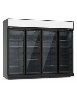 CONGÉLATEUR 4 PORTES EN VERRE NOIR INS-2060F BL