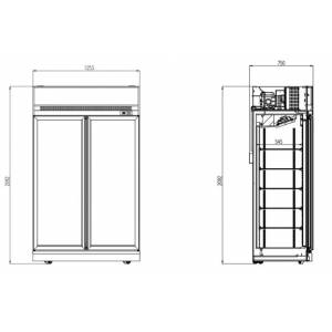 RÉFRIGÉRATEUR 2 PORTES EN VERRE INS-1000R
