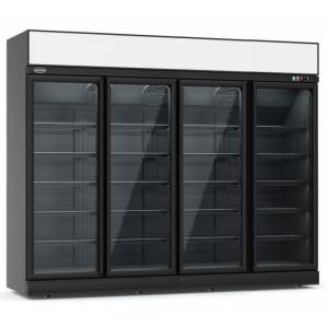 RÉFRIGÉRATEUR 4 PORTES EN VERRE NOIR INS-2060R