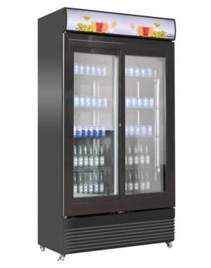 RÉFRIGÉRATEUR AVEC PORTES COULISSANTES EN VERRES