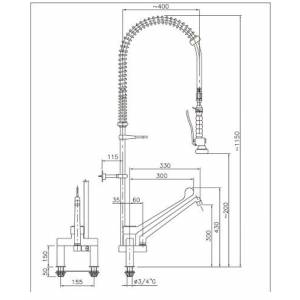 PRÉ DOUCHE DE RINÇAGE AVEC 2-TROUS PRÉ DOUCHE DE RINÇAGE AVEC 2-TROUS