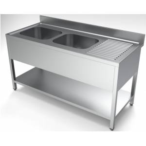 Bloc-évier avec étagère gauche/droite 160cm