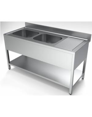 Bloc-évier avec étagère gauche/droite 160cm