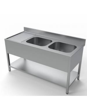 Bloc-évier avec étagère gauche/droite 160cm