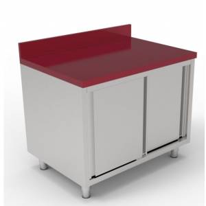 Table de découpe avec armoire portes coulissantes 160cm Table de découpe avec armoire portes coulissantes 160cm