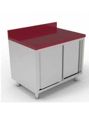 Table de découpe avec armoire portes coulissantes 160cm