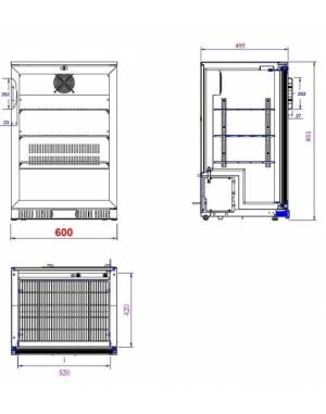 Arrière de bar réfrigéré 1 porte