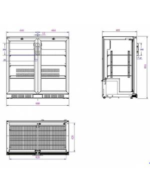 Arrière de bar réfrigéré 2 portes