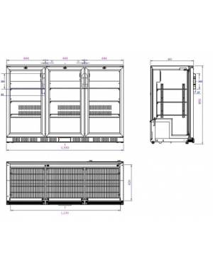 Arrière de bar réfrigérée 3 portes