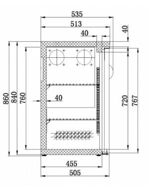 Arrière de bar réfrigéré noir 3 portes