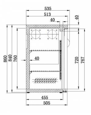 Arrière de bar 4 portes noir