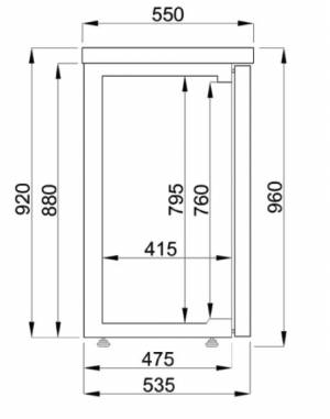 Arrière bar réfrigéré 2 portes pleines