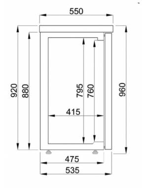 Arrière bar réfrigéré 3 portes pleines