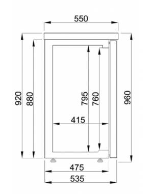 Arrière bar réfrigéré 4 portes pleines