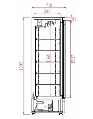 Congélateur 1 porte en verre JDE-600F
