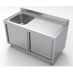 Bloc-évier avec portes coulissante 70x120cm