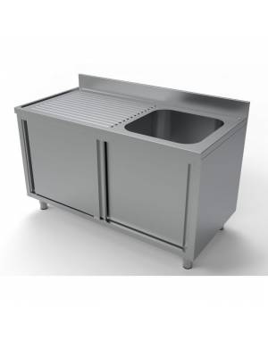 Bloc-évier avec portes coulissante 70x120cm