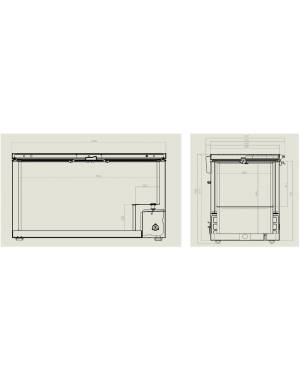 Congélateur bahut couvercle avec Inox 469L