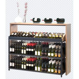 Gondole alcool avec étagères en bois aggloméré
