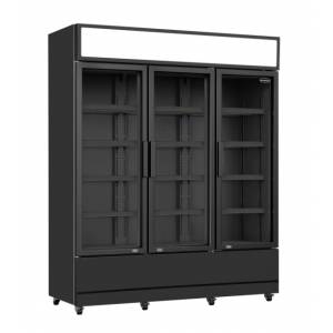 Réfrigérateur 3 portes en verre noir FCU-1200 BL
