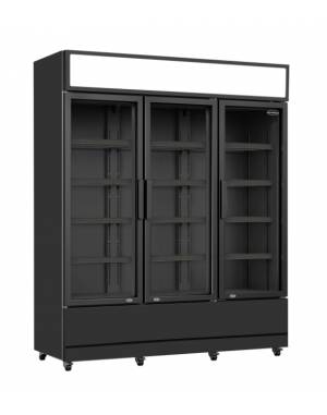 Réfrigérateur 3 portes en verre noir FCU-1200 BL
