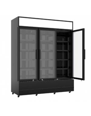 Réfrigérateur 3 portes en verre noir FCU-1200 BL