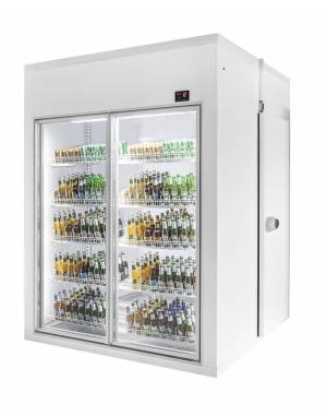 Chambre froide positive 1800x1200x2200 2 portes en verre Chambre froide positive 1800x1200x2200 2 portes en verre