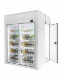 Chambre froide positive 2700x1200x2200 3 portes en verre