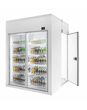 Chambre froide positive 1800x1200x2200 2 portes en verre Chambre froide positive 1800x1200x2200 2 portes en verre