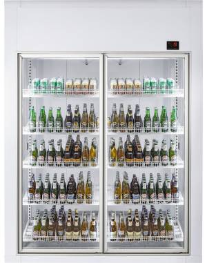 Chambre froide positive 1800x1200x2200 2 portes en verre Chambre froide positive 1800x1200x2200 2 portes en verre