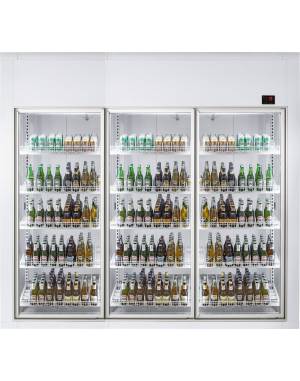 Chambre froide positive 2700x1200x2200 3 portes en verre Chambre froide positive 2700x1200x2200 3 portes en verre