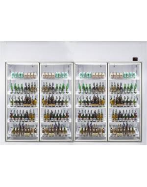 Chambre froide positive 3600x1200x2200 4 portes en verre Chambre froide positive 3600x1200x2200 4 portes en verre