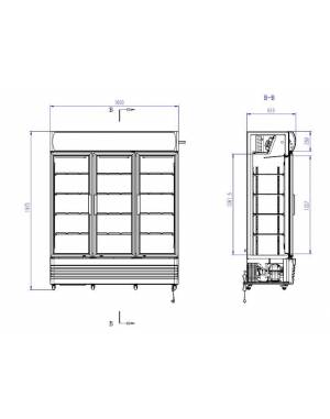 Réfrigérateur 3 portes en verre