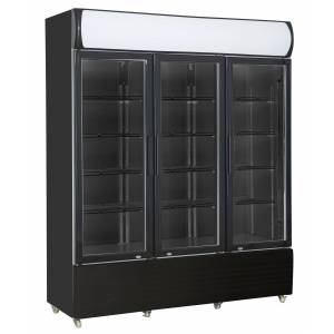 Réfrigérateur 3 portes en verre noir FCU-1200 BL