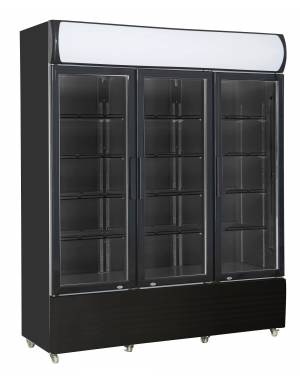 Réfrigérateur 3 portes en verre noir FCU-1200 BL