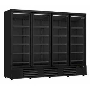 Réfrigérateur 4 portes en verre noir JDE-2025R BL
