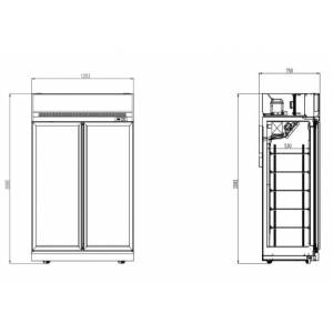 CONGÉLATEUR 2 PORTES EN VERRE INS-1000F CONGÉLATEUR 2 PORTES EN VERRE INS-1000F