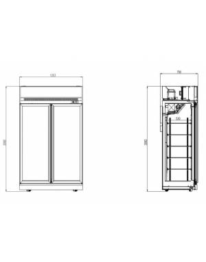 CONGÉLATEUR 2 PORTES EN VERRE INS-1000F