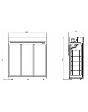 CONGÉLATEUR 3 PORTES EN VERRE INS-1530F