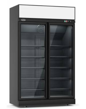CONGÉLATEUR 2 PORTES EN VERRE NOIR INS-1000F BL