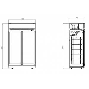 CONGÉLATEUR 2 PORTES EN VERRE NOIR INS-1000F BL CONGÉLATEUR 2 PORTES EN VERRE NOIR INS-1000F BL