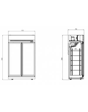 CONGÉLATEUR 2 PORTES EN VERRE NOIR INS-1000F BL